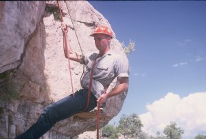 Butch rappelling, Park Ranger Academy, Grand Canyon 1965